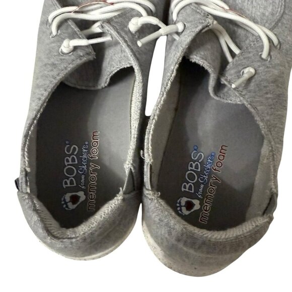 Bobs From Skechers113450W Gray Slip On Comfort Loafer Size 10 Wide Fit Textile - Picture 2 of 7